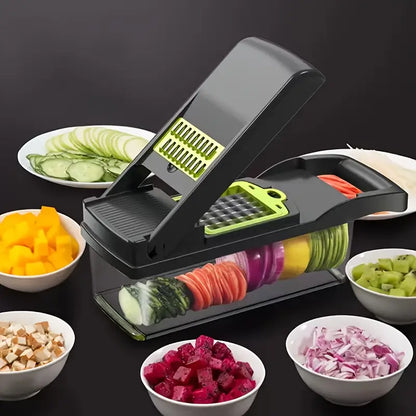 Picador de Verduras MULTIFUNCIONAL 14 en 1, ¡Prepara TODO en segundos!