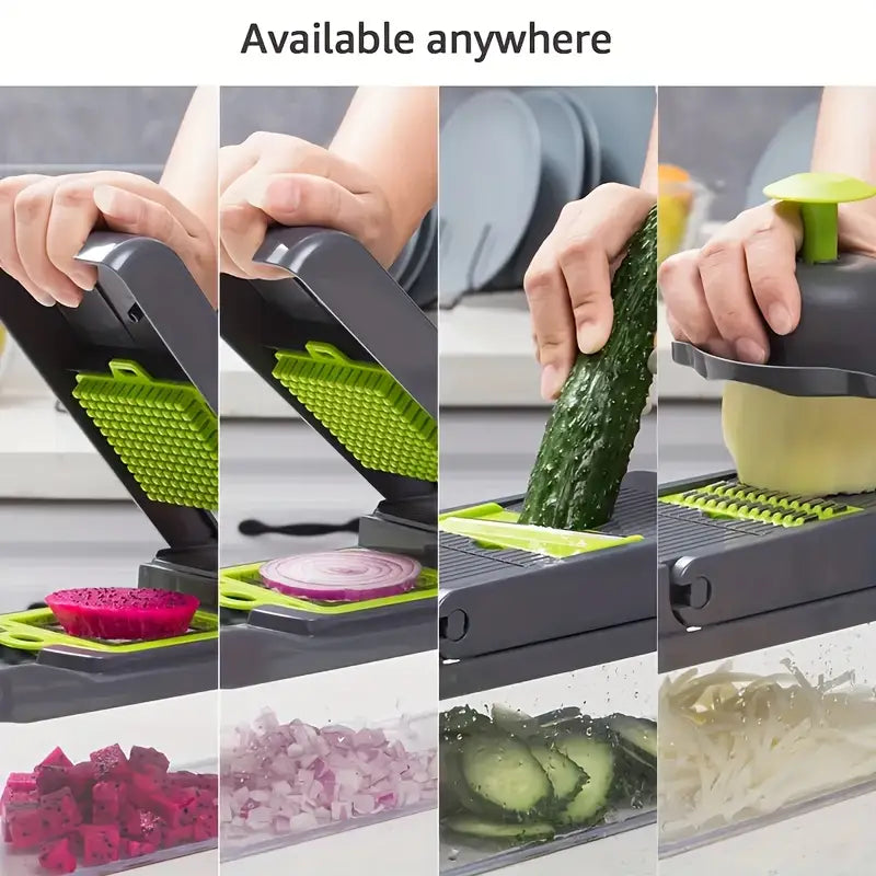 Picador de Verduras MULTIFUNCIONAL 14 en 1, ¡Prepara TODO en segundos!